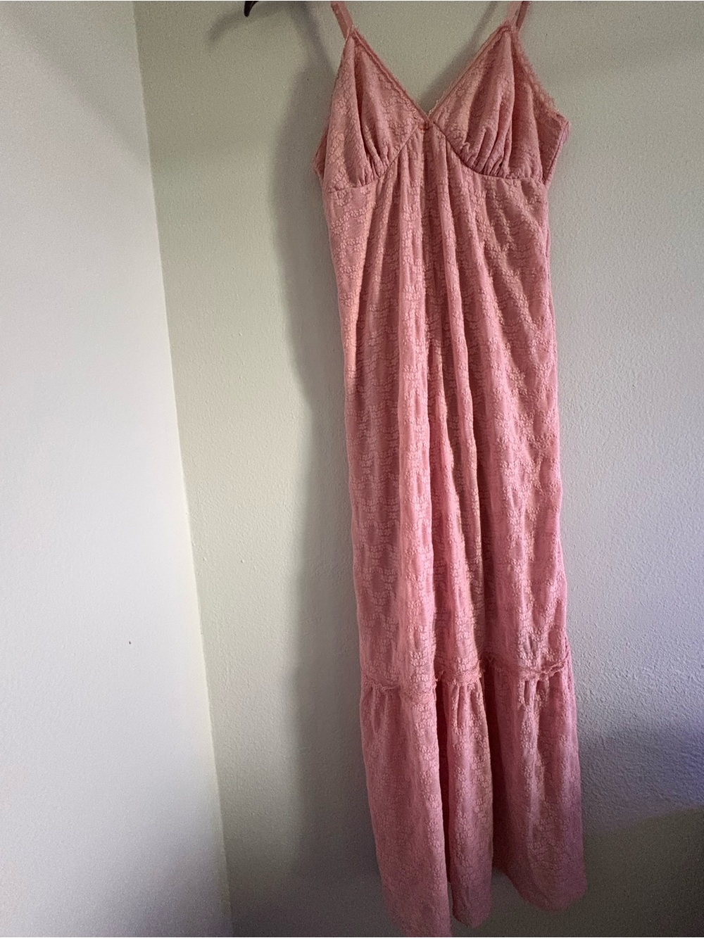 No Boundaries Pink Lace V-Neck Maxi Dress